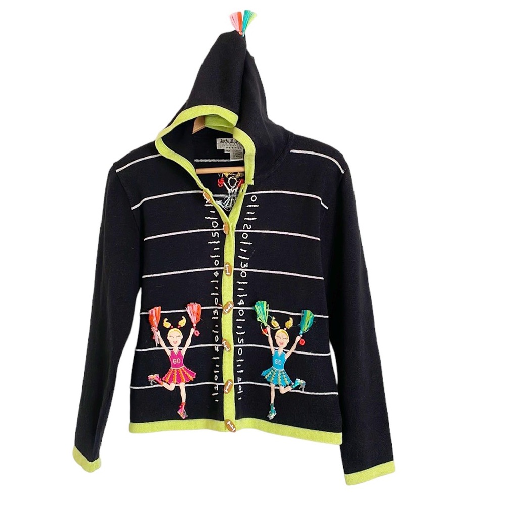 Jack B. Quick petites football cheerleader fun art to wear hoodie cardigan PM